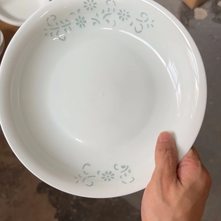 青瓷景德镇陶瓷盘子两只青色