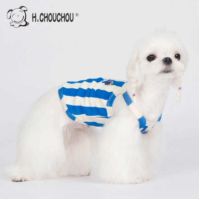丑丑狗狗衣服吊带背心2025年新款泰迪雪纳瑞两脚上衣内搭条纹背心