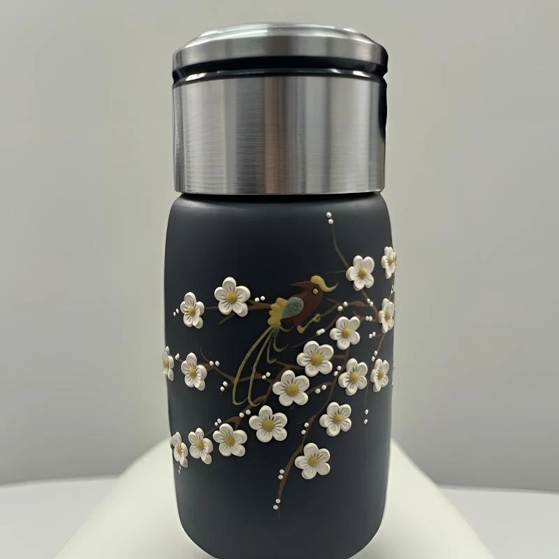 宜兴紫砂 新品喜上眉梢便携杯{赠杯套}