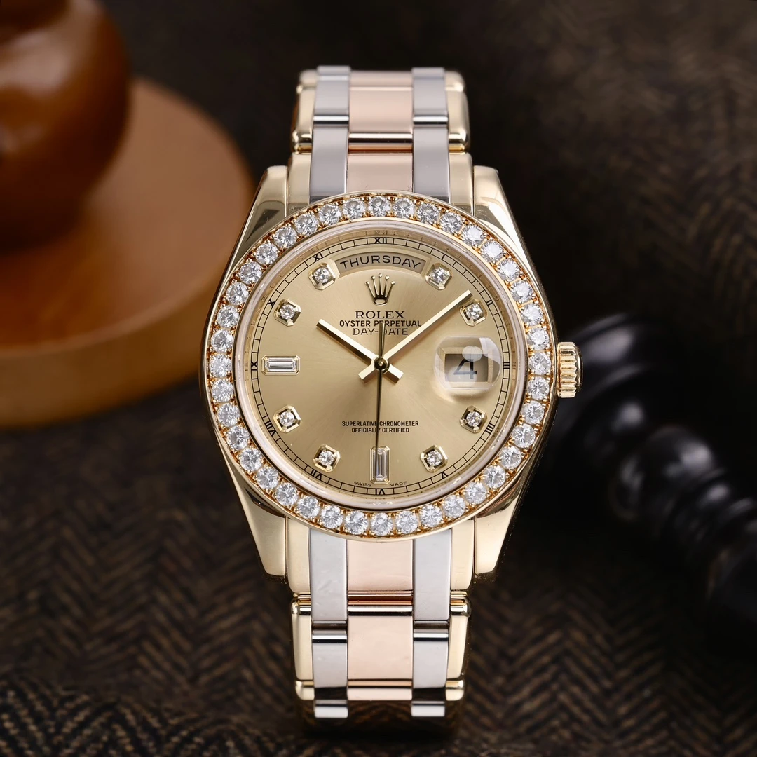 95新 Rolex/劳力士 18948 香槟盘面 原镶钻石 单表
