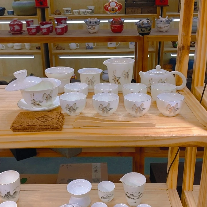 【不止】羊脂玉瓷茶具套装