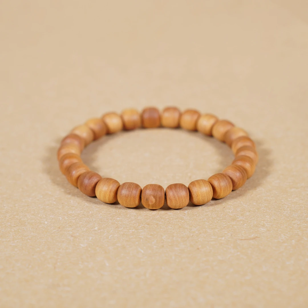 【造木东方】老山檀香·云端·超精工· 虎皮纹8*9单圈手串木雕