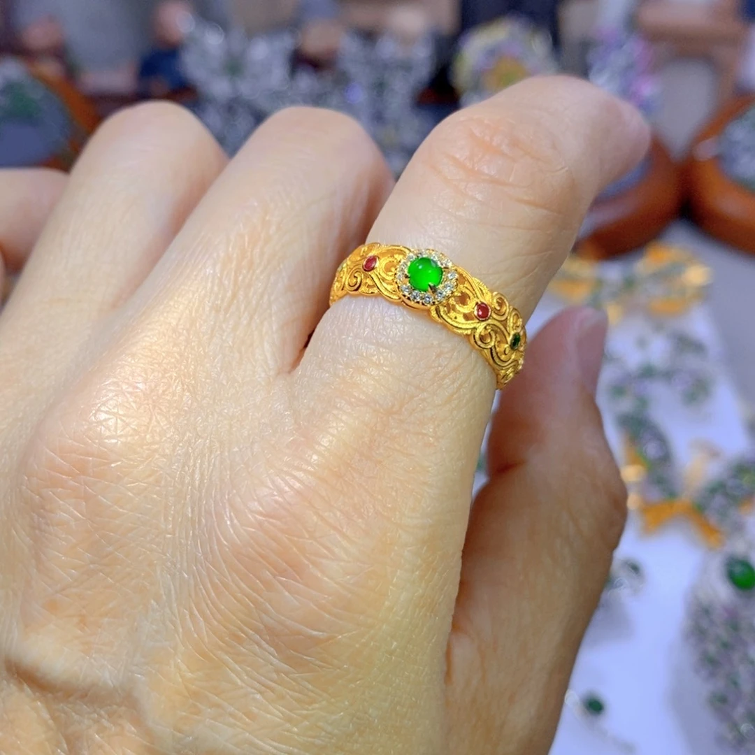 翡翠颈饰银S925镶嵌天然翡翠