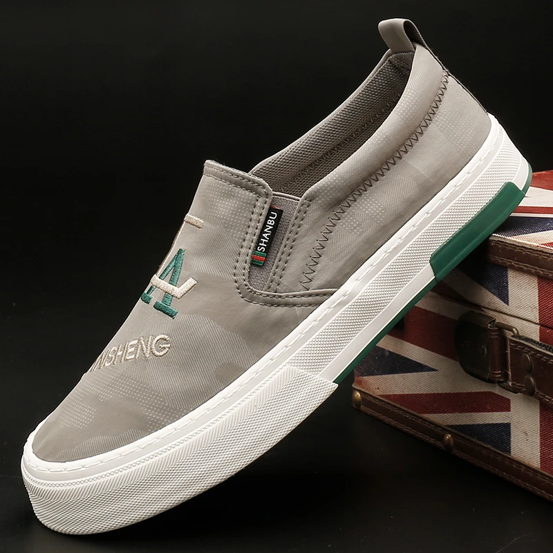 25148 春季休闲潮鞋时尚潮流韩版一脚蹬懒人鞋子男士透气百搭布鞋