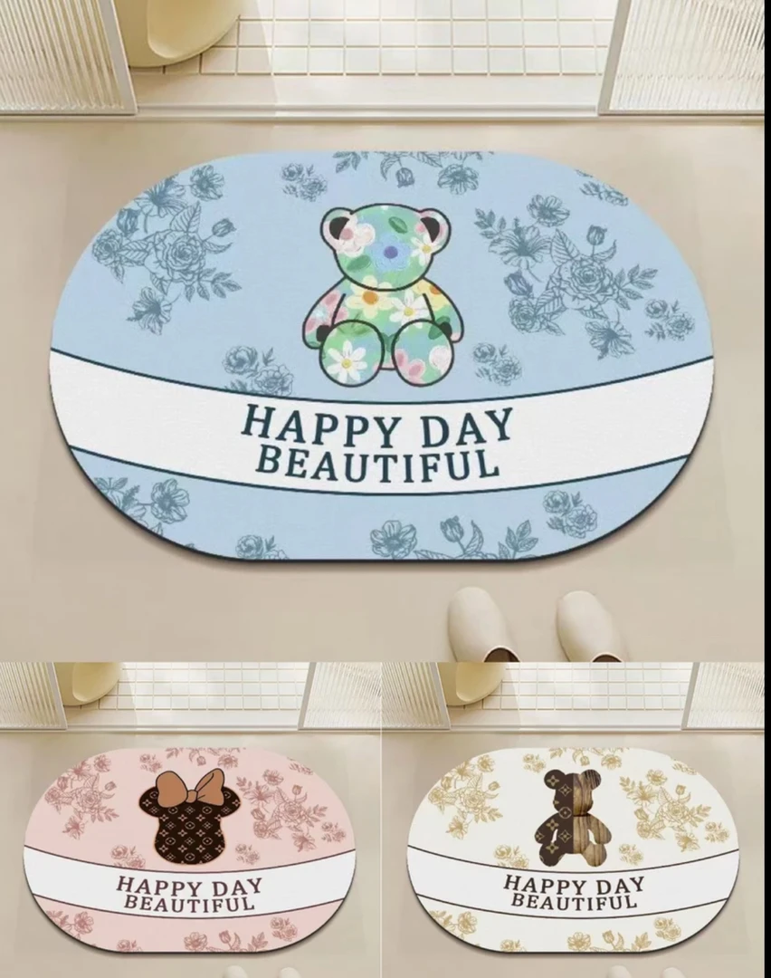 暴力熊 40*60cm三件装 硅藻泥底卡通潮流厨房浴室 桌面台面垫