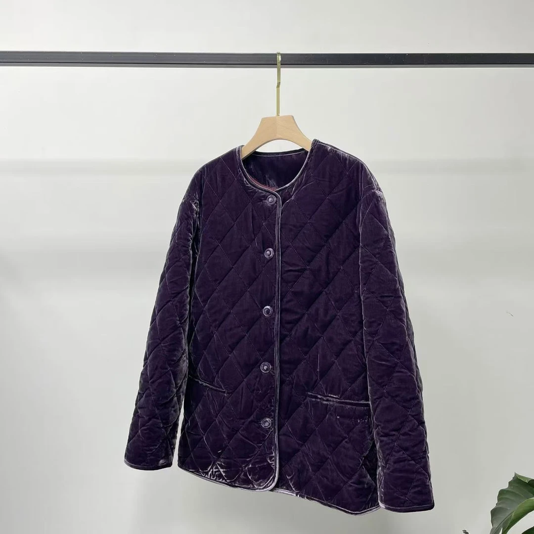 【钱老板专享】丝绒菱格外套YW2407071