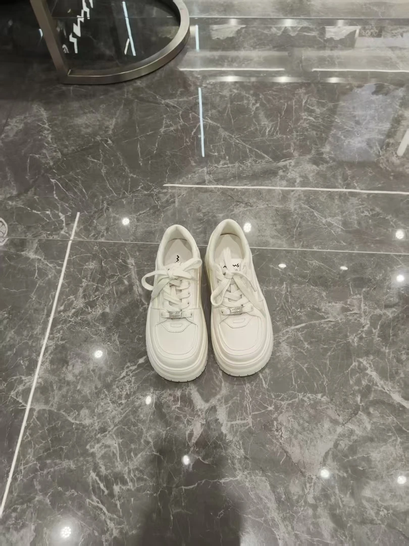 增高低帮修面皮青年拼色休闲板鞋春季系带韩版单鞋女士白色