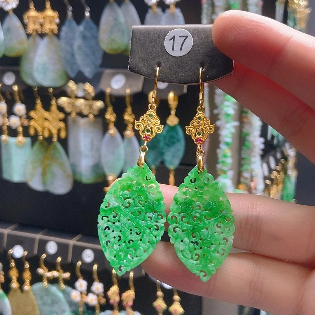 翡翠未镶嵌耳饰翡翠