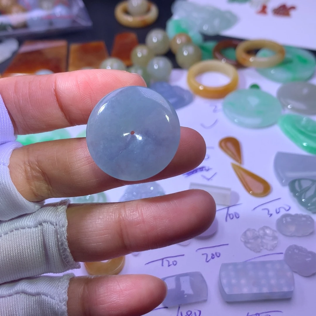 翡翠未镶嵌耳饰扣子