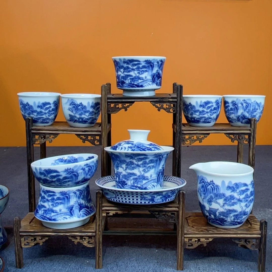 景德镇陶瓷釉下青花八件套