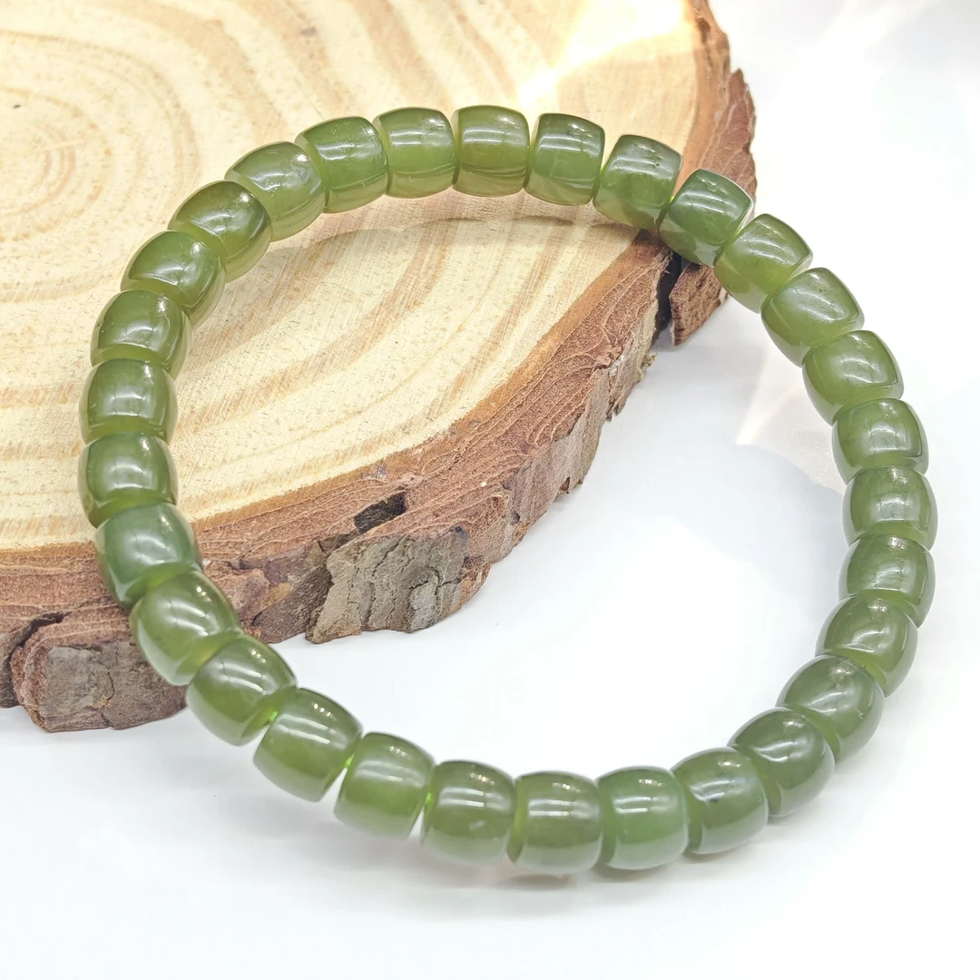 【和田玉直切手串】和田玉青玉7+直切手串