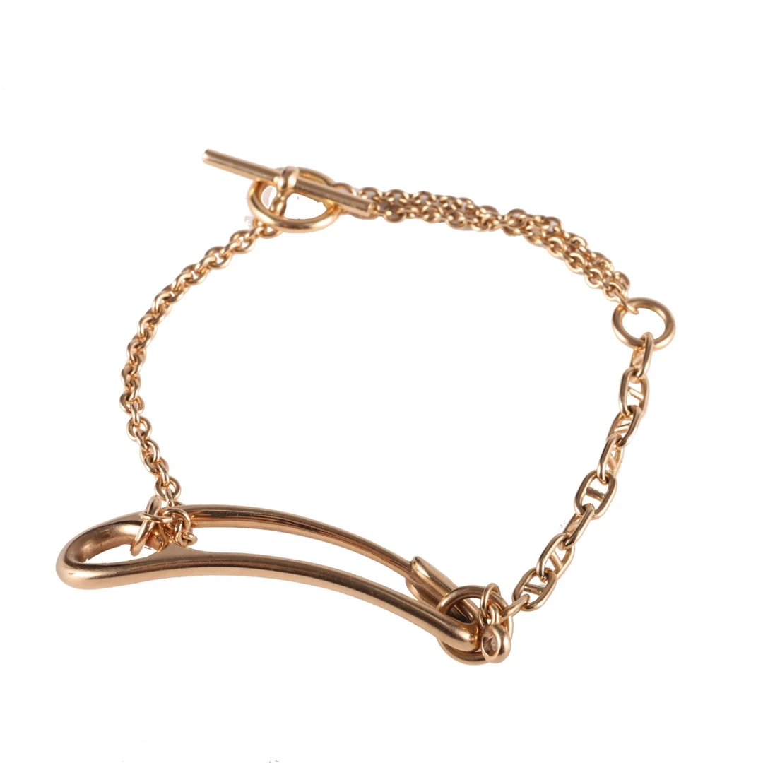 99新 Hermes/爱马仕 【66活动】玫瑰金Chained Ancre punk手链 ST