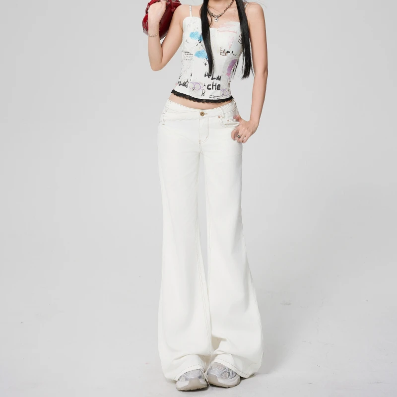 懒羊羊不懒专属辣妹低腰显瘦牛仔裤女夏季宽松不贴腿显瘦喇叭裤子