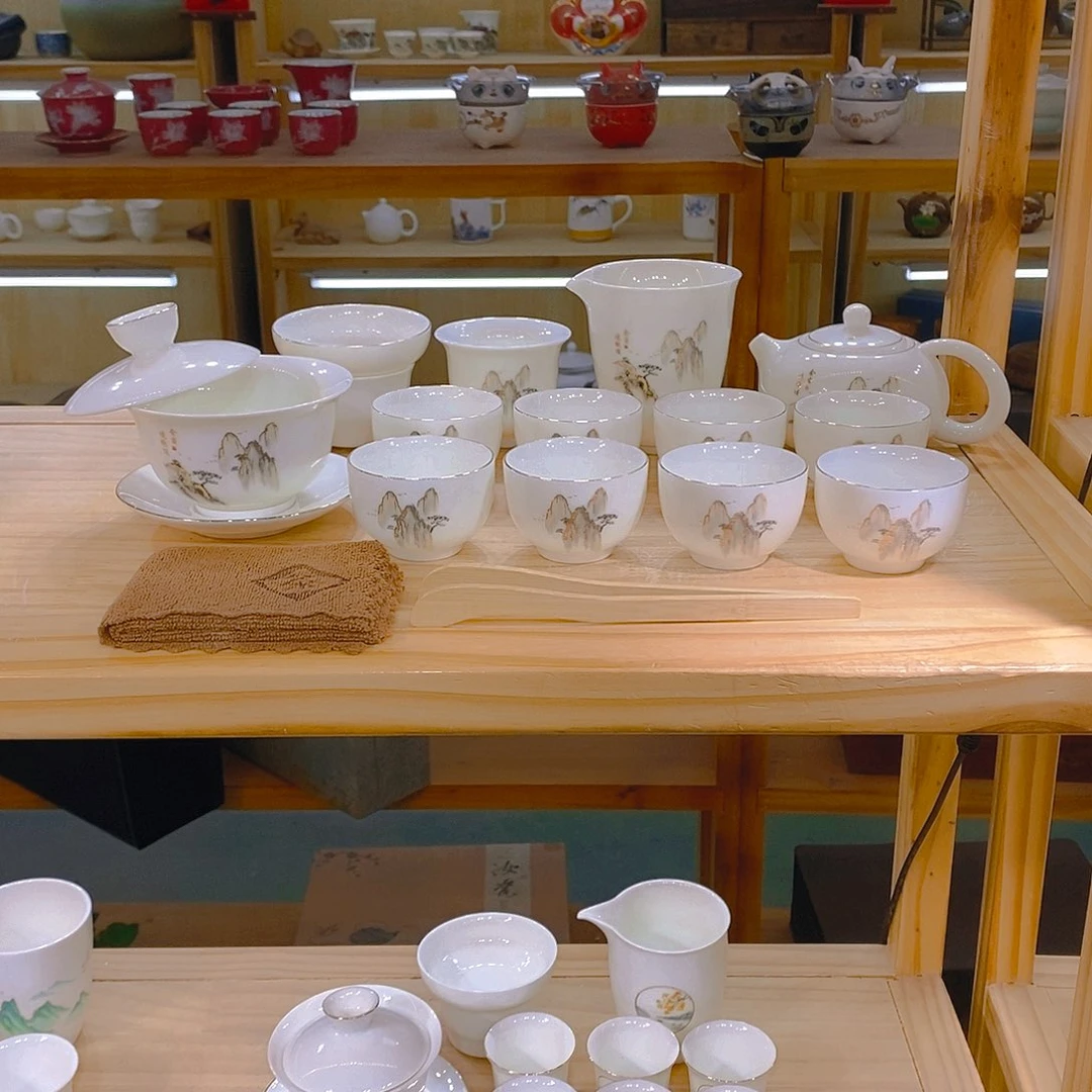 【不止】羊脂玉瓷茶具套装