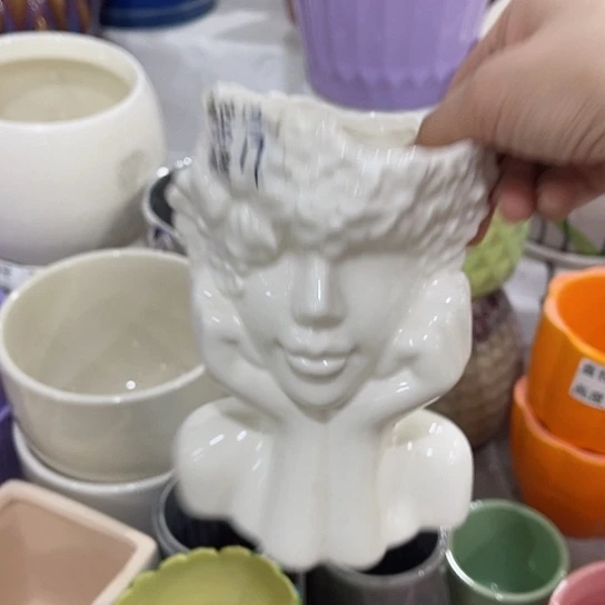 多肉绿植陶瓷花盆9.9包邮，有孔