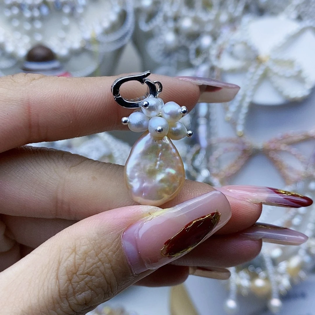 淡水珍珠颈饰银S925镶嵌