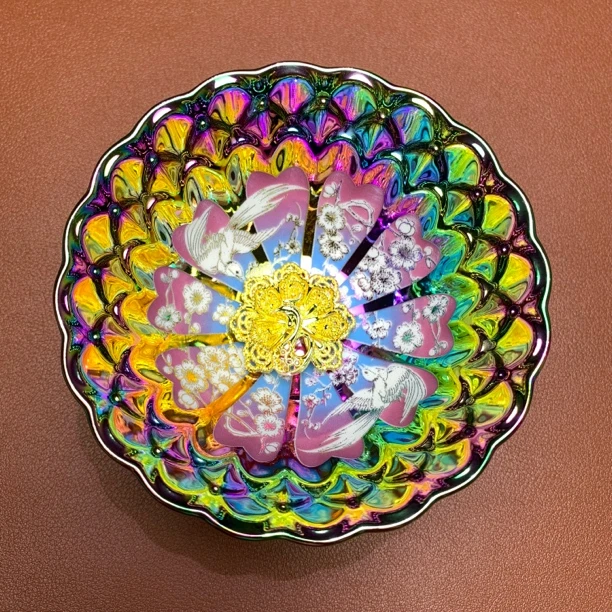 七彩百鸟朝凤夜光杯高端精美陶瓷茶杯主人杯单只装无礼盒