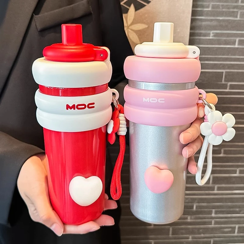 巨无霸保温杯大容量水杯女生2025新款冰霸杯陶瓷内胆保冷吸管杯子