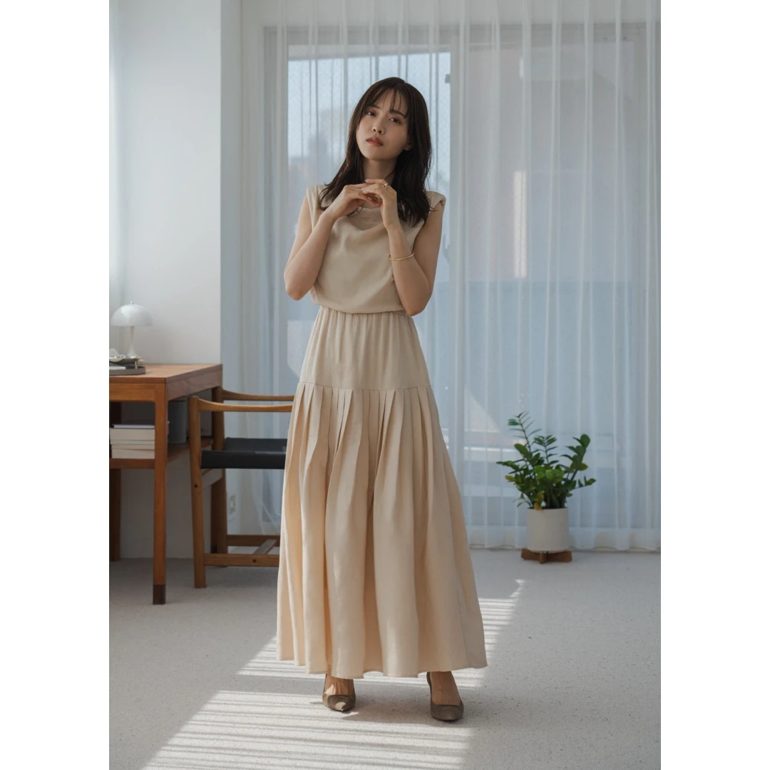 【DD外贸】日系品牌 V 夏季新款 时尚女款轻奢气质显瘦宽松连衣裙