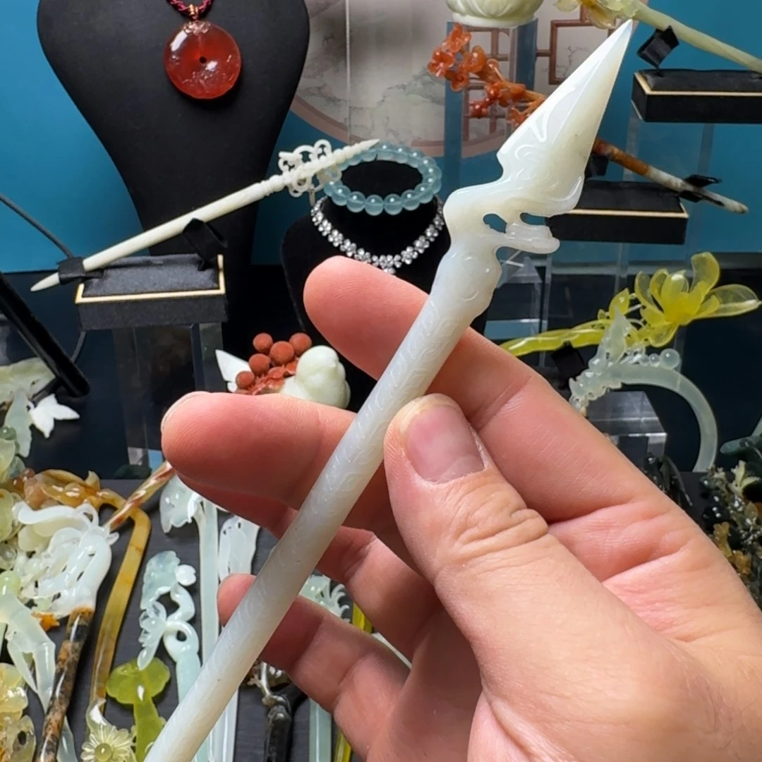 蛇纹石玉未镶嵌发饰