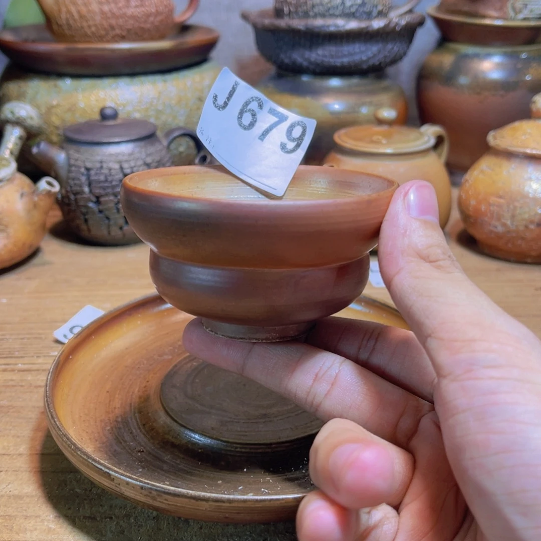 纯手工制作工艺（柴烧）裸烧纯手工制作柴烧杯679