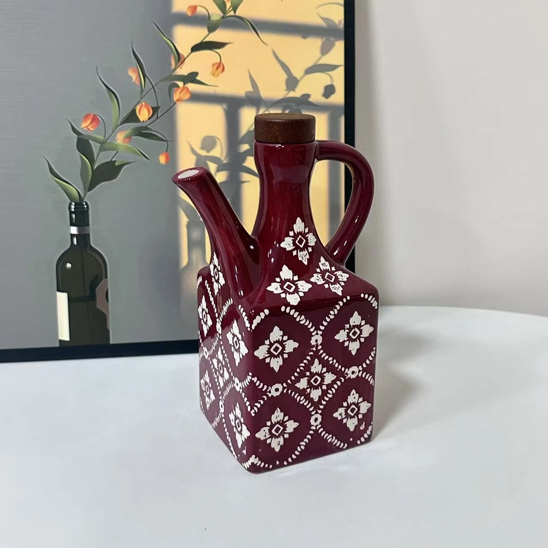 【精选】隔离红印花-油壶醋壶酱料壶