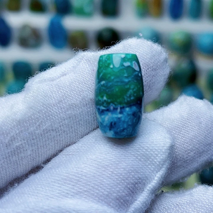 未镶嵌绿松石菜籽玉化小桶珠