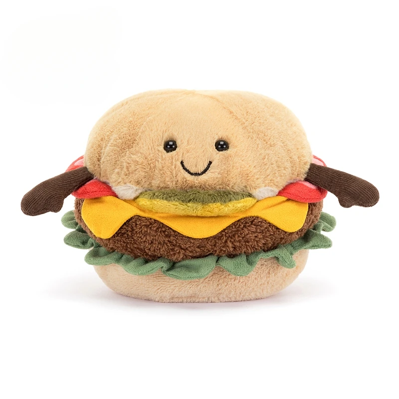 英国趣味汉堡毛绒玩具可爱儿童宝宝玩偶礼物有趣毕业礼物