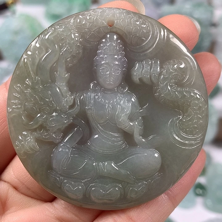 翡翠未镶嵌颈饰玉龙观音福利