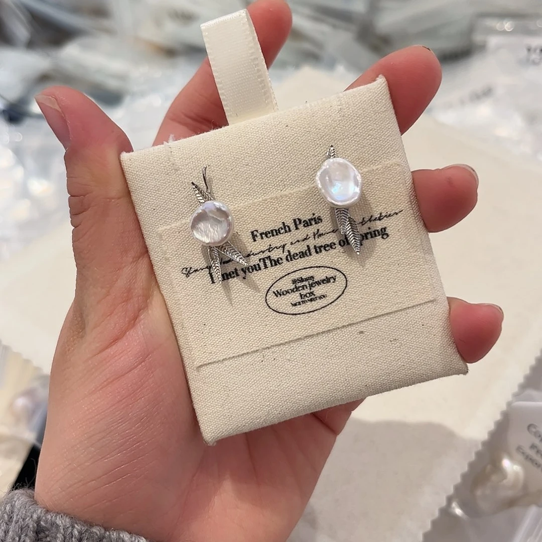 淡水珍珠耳饰银S925镶嵌