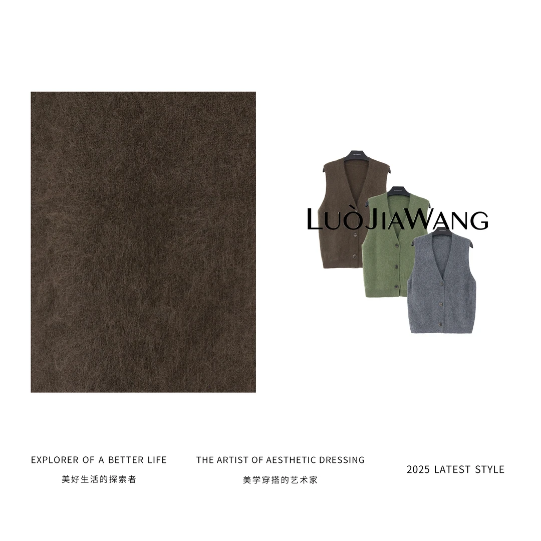 绵羊毛山羊绒冬季新款纯色羊绒马甲女LUOJIAWANG【秋日伴侣】