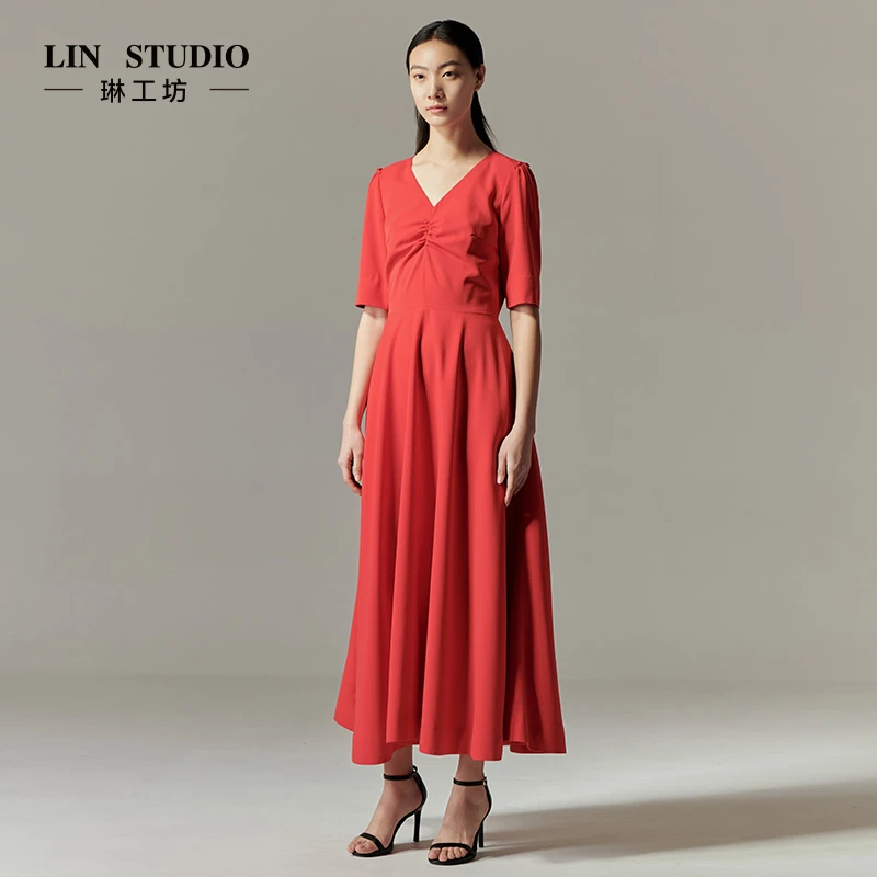 【特殊活动款 不支持退换】琳工坊红色连衣裙
