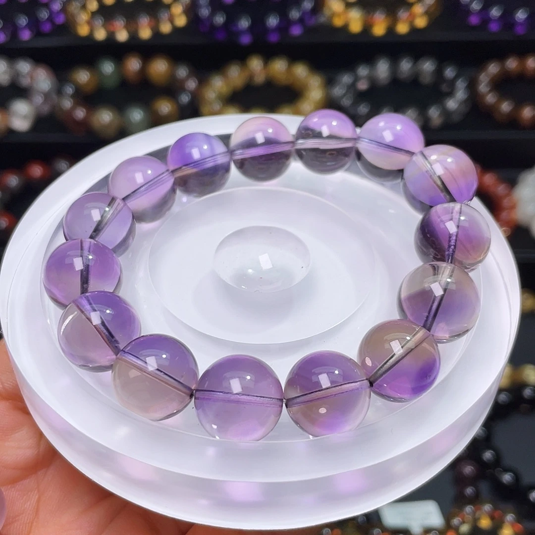 未镶嵌水晶手链巴西紫黄晶14+m