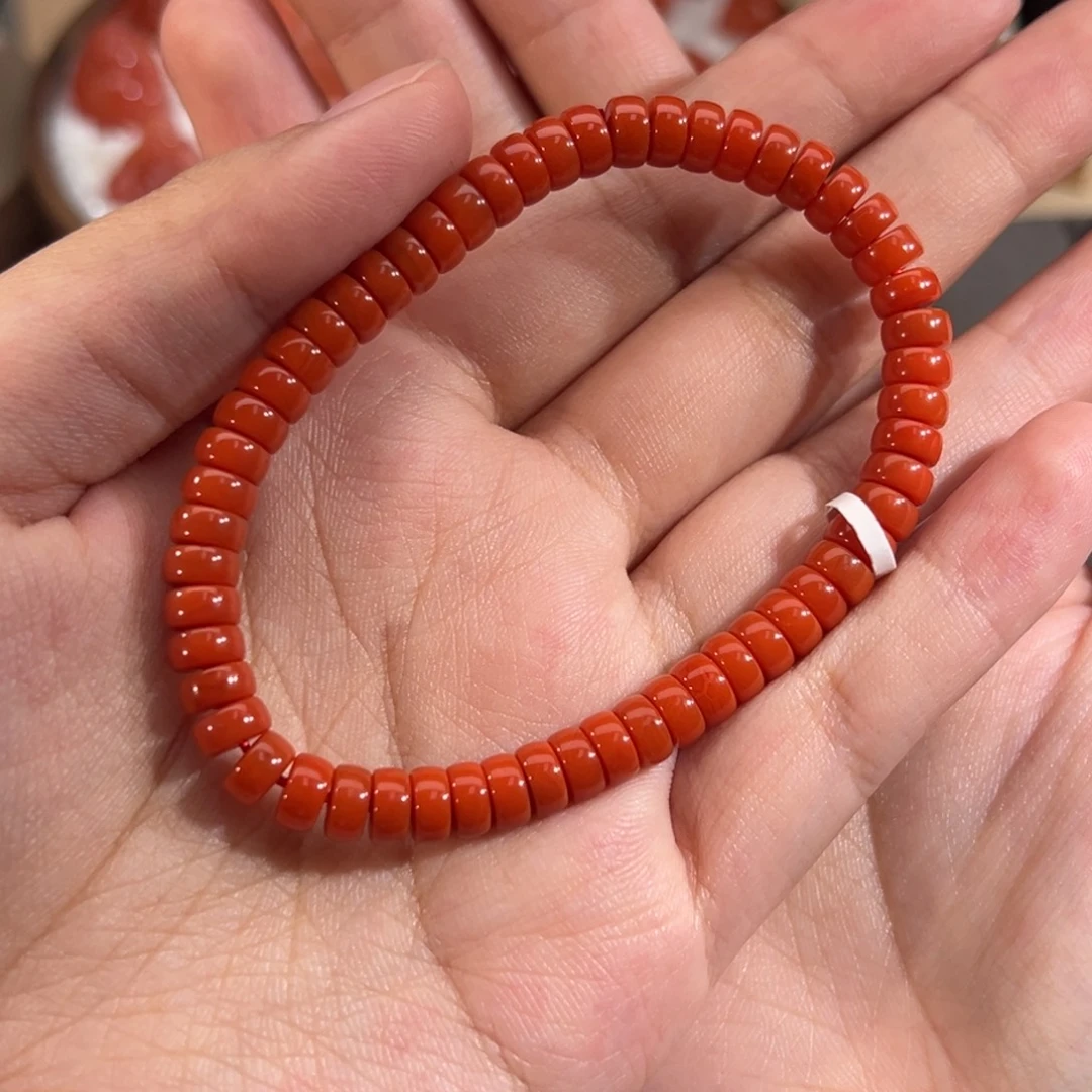 南红玛瑙未镶嵌药片单圈6.2mm