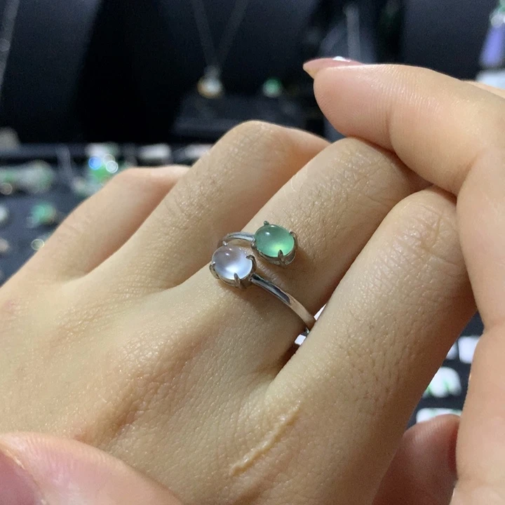 翡翠银S925镶嵌戒指