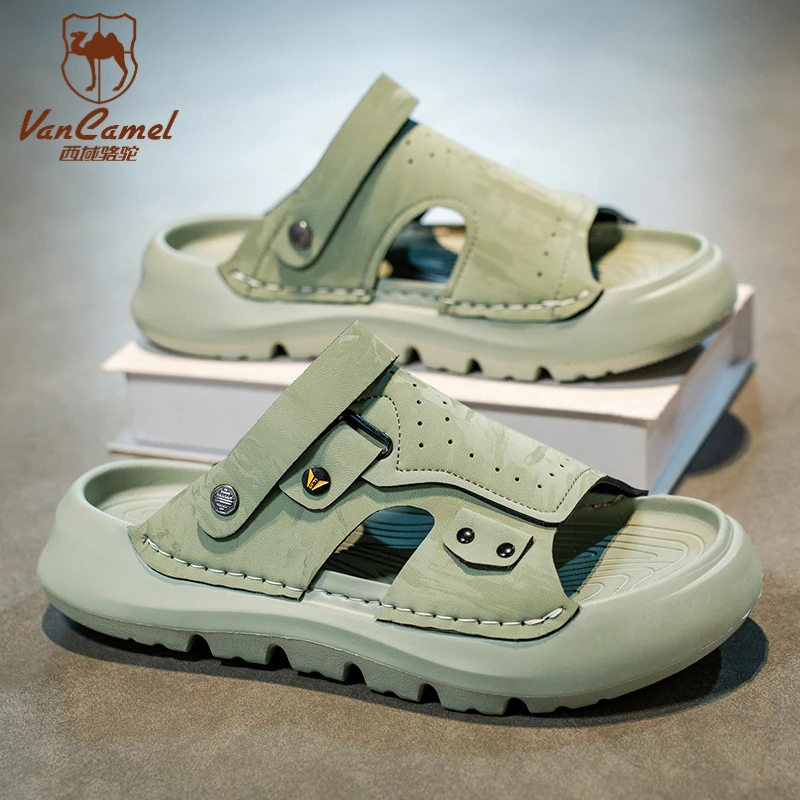 西域骆驼凉鞋男夏季外穿防滑厚底涉水溯溪沙滩鞋户外开车两用拖鞋