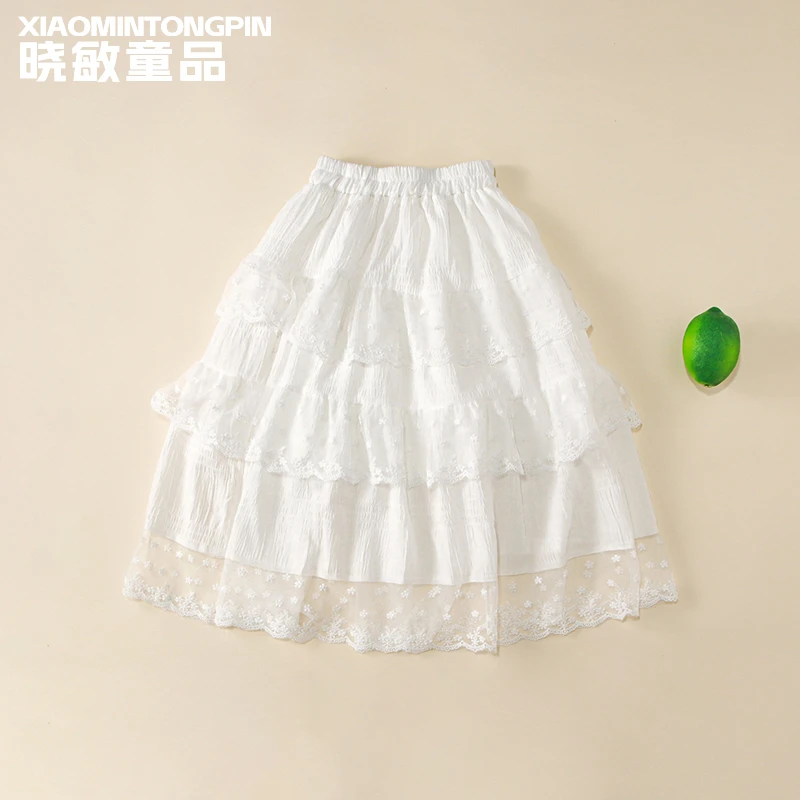 2025年款衣服儿童钩花裙摆半身裙3C4214