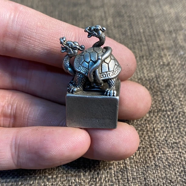 纯铜龙龟小印章收藏