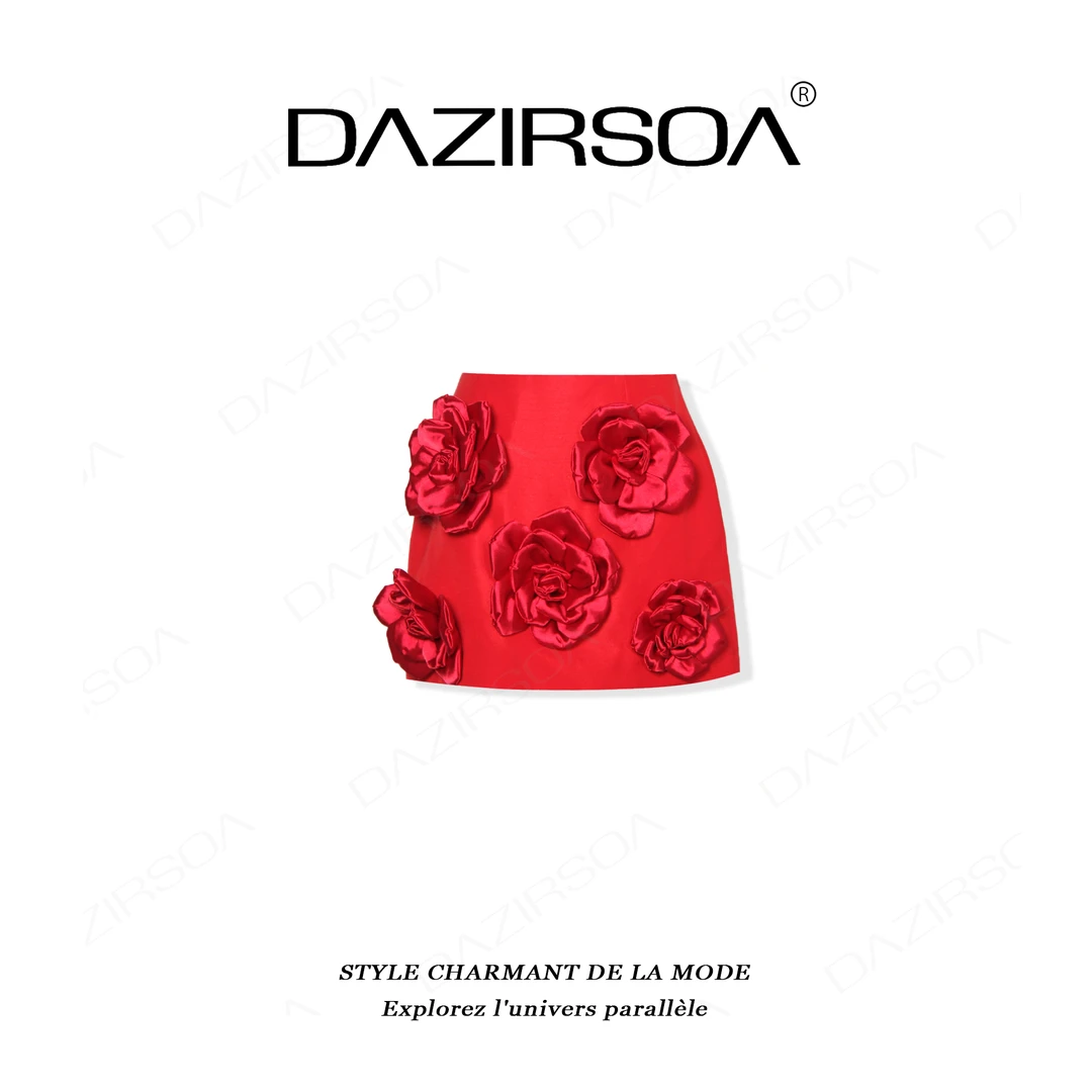 DAZIRSOA/达姿25S/S“神秘幻影”玫瑰花洋气显瘦半身裙 P333