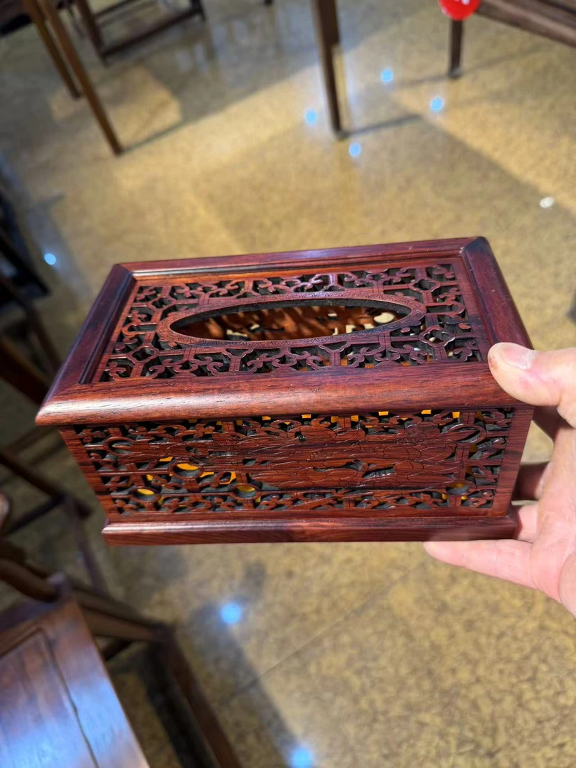 大红酸枝    纸抽    工艺品  摆件