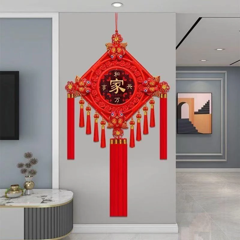 中国结桃木挂件福字客厅沙发背景墙玄春节关乔迁送礼挂墙中式挂件