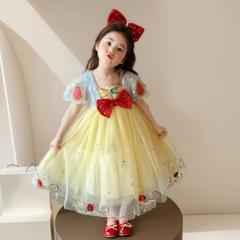 白雪公主裙女童夏季连衣裙2025新款儿童蓬蓬纱裙夏装生日礼服裙子
