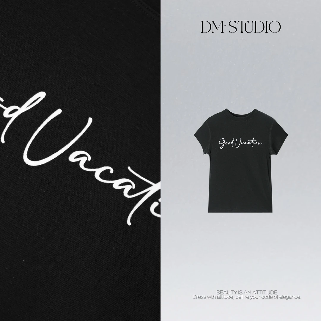 DEDM•STUDIO/极简精致感百搭气质圆领短袖上衣T恤2508TX/QS9003