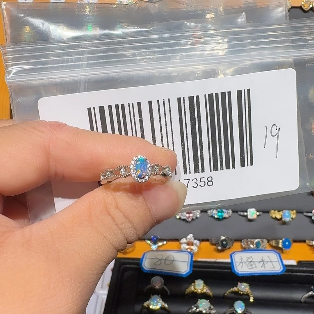 吧***口欧泊银S925镶嵌戒指戒指