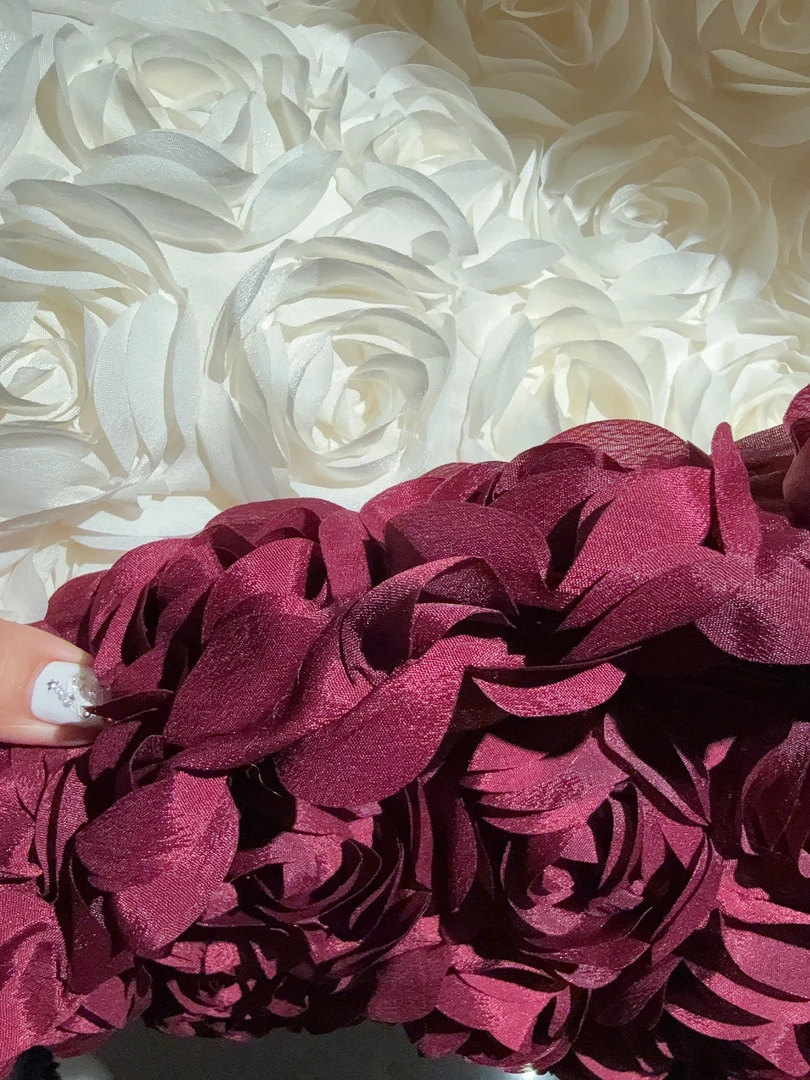 DOUWU【玫瑰物语】红白黑三色满身玫瑰花朵半裙BQ13133