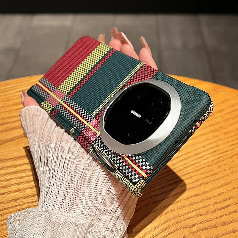 适用华为matex6手机壳防摔中轴铰链MateX6典藏版碳纤维纹全包新款