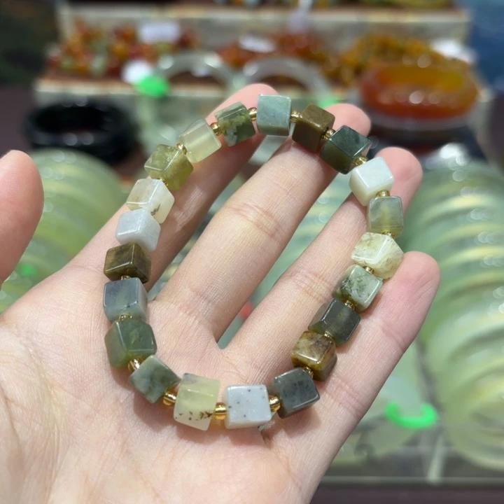 岫玉未镶嵌手镯天然