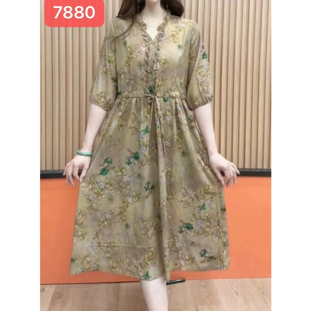 7880-36新款时尚休闲印花连衣裙
