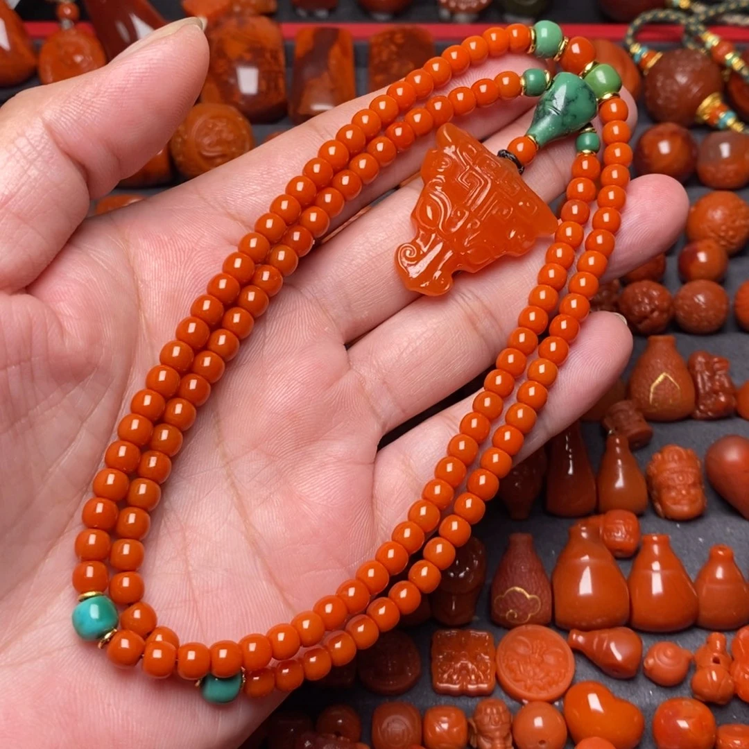 南红玛瑙保山无裂锦红未镶嵌