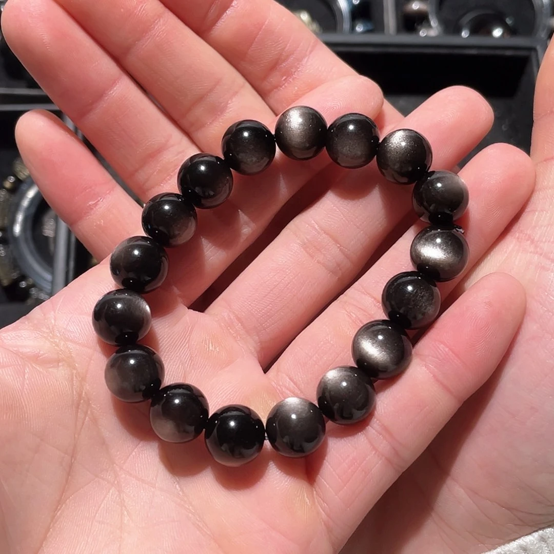 黑曜岩手串未镶嵌